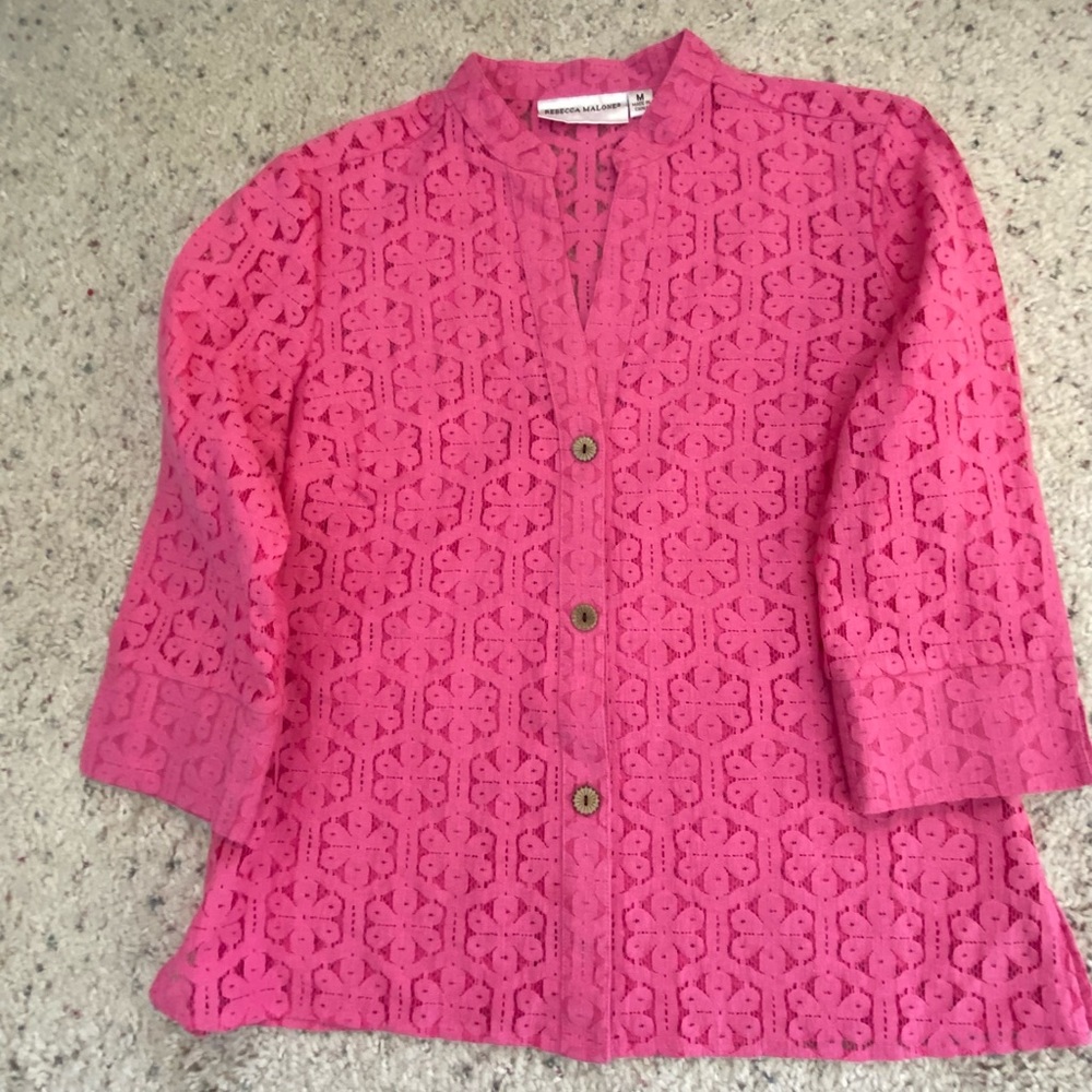 Rebecca Malone 3/4 Sleeve Size M Lacy Top